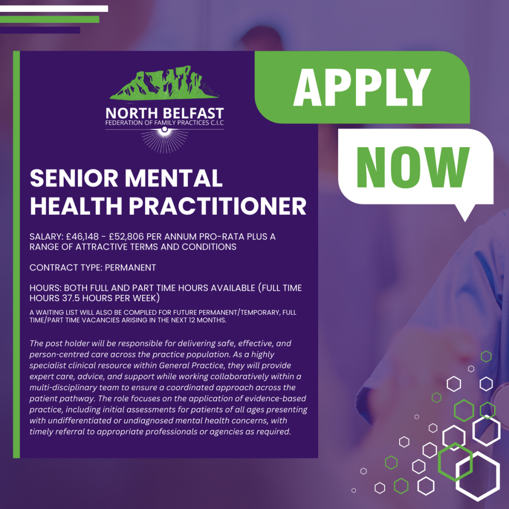 Job ad - Senior Mental Health Practitioners
